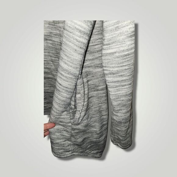 Green Tea Womens Sherpa Wrap Cardigan Size small Gray Open Front - Picture 6 of 7